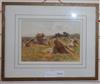 William Frederick Measom (b.1875), watercolour, Harvest scene, signed, 17 x 25cm                                                       