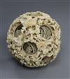 A large Chinese ivory concentric ball H.12cm                                                                                           