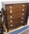 A George II oak secretaire chest W.89cm                                                                                                