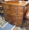 A Regency mahogany bow-fronted chest of drawers with reeded top W.104cm                                                                