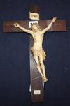 A 19th century carved ivory crucifix length 32cm                                                                                       