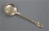 A Danish 830 white metal spoon by Evald Nielsen, no 12, 13.7cm.                                                                        