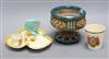 A small collection of ceramics, including a Clarice Cliff Bizarre three-section hors d'oeuvres dish,                                   