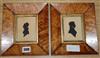 A pair of early 19th century cut paper silhouettes of Captain T.R. Shervinton and his wife, maple framed                               