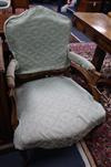 A Louis XV style beech fauteuil                                                                                                        