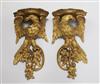 A pair of Chippendale style giltwood eagle wall brackets W.8.5in. H.17in.                                                              