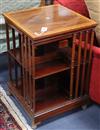 An Edwardian satinwood banded and inlaid revolving bookcase (no revolving stand) W.50cm                                                