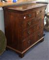 A George II walnut chest of five drawers W.102cm                                                                                       