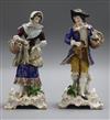 A pair of German porcelain figures H.21.5cm                                                                                            