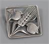 A Danish Georg Jensen sterling silver 'two robins and wheatsheaf ' brooch, no. 250, 36mm.                                              