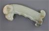 A Mughal jade dagger hilt, 5in.                                                                                                        