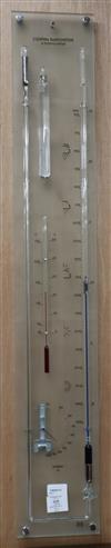 A modern glass 'Contra' barometer and thermometer H.100cm                                                                              