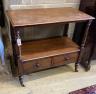 A Victorian mahogany two tier buffet, marked S B Clark, Portland Place, width 91cm, depth 50cm, height 87cm                                                                                                                 