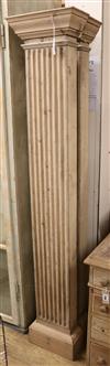 A pair of carved fluted pine pilasters W.36cm                                                                                          