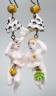 A pair of painted porcelain 'Adam & Eve with serpent' drop earrings, 62mm                                                                                                                                                   