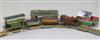 A Bing 00 gauge tinplate electric train set, with track, two tank engines, Baker Street Station building, two other                    