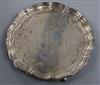 A George V silver salver by Carrington & Co, London, 1927, 19 oz.                                                                      