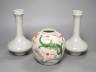 A Chinese enamelled porcelain 'dragon' jar and two crackleglaze bottle vases, tallest 19cm                                                                                                                                  