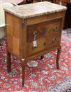 A small transistionary style marble topped commode W.65cm                                                                              