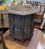 An Indian carved hardwood octagonal occasional table, width 53cm, height 55cm                                                                                                                                               
