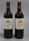 Two bottles of Les Fort de la Tour, Pauillac, 1988                                                                                     