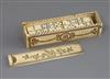 An early 19th century French Prisoner of War set of bone dominoes,                                                                     