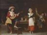 George Fox (1816-1910), oil on board, 'Between two fires', signed, 20 x 25cm                                                                                                                                                