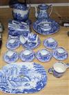 A Victorian blue and white strainer, a collection of Spode blue and white etc                                                          