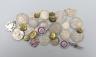 Sundry coins, buttons, RAF badge, silver race and snooker pendants etc.                                                                                                                                                     