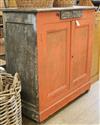 A painted French two door cabinet W.120cm                                                                                              