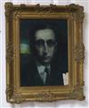 An oil on board portrait of Eamon de Valera, 41 x 30.5cm.                                                                              