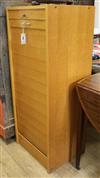 An oak tambour shutter filing cabinet W.50cm                                                                                           