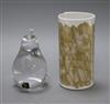 A Rosenthal small cylindrical vase and a Royal Krona glass pear tallest 14cm                                                           