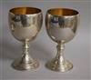 A pair of modern silver wine goblets,London, 1971, 11.8cm.                                                                             