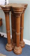 A Victorian pitch pine cluster column H.116cm                                                                                          