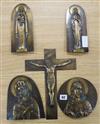 Five bronze Religious plaques largest 31 x 22.5cm                                                                                      