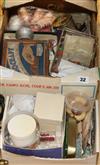 A collection of sewing ephemera, cottons, needlecases, etc.                                                                            