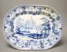 A Ridgway Oriental scenery blue and white platter, pagoda below Patna Azimabad 42cm                                                                                                                                         
