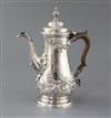 An early George III silver coffee pot by John Payne?, gross 29 oz.                                                                     