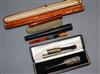 Three amber cigarette holders and three others longest 24cm                                                                            