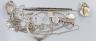 A group of assorted mainly silver items including toddy ladle, jewellery, pin cushion, cutlery etc.                                                                                                                         