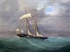 Tomasso de Simone (Italian, 19th/20th) The Chichester's Yacht "Ermina" possibly off Malta 20 x 28in.                                   