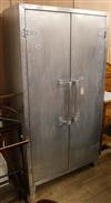 A two door aluminium wardrobe W.95cm                                                                                                   