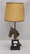 An Art Deco bronzed spelter horse lamp height 58cm                                                                                     