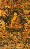 Two thangka depicting Buddha Shakyamuni, Tibet, 19th/20th century, both framed                                                         