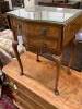 A Queen Anne Revival drop leaf serpentine side table, width 51cm depth 37cm height 70cm                                                                                                                                     