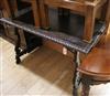 A Spanish stained walnut centre table W.118cm                                                                                          