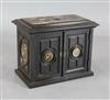 A 19th century Scottish ebony and hardstone table cabinet, width 21in. height 16in. depth 12in.                                        