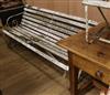 A garden bench and two chairs bench W.181cm                                                                                            