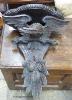 A Black Forest carved oak eagle wall bracket, width 47cm, height 56cm                                                                                                                                                       